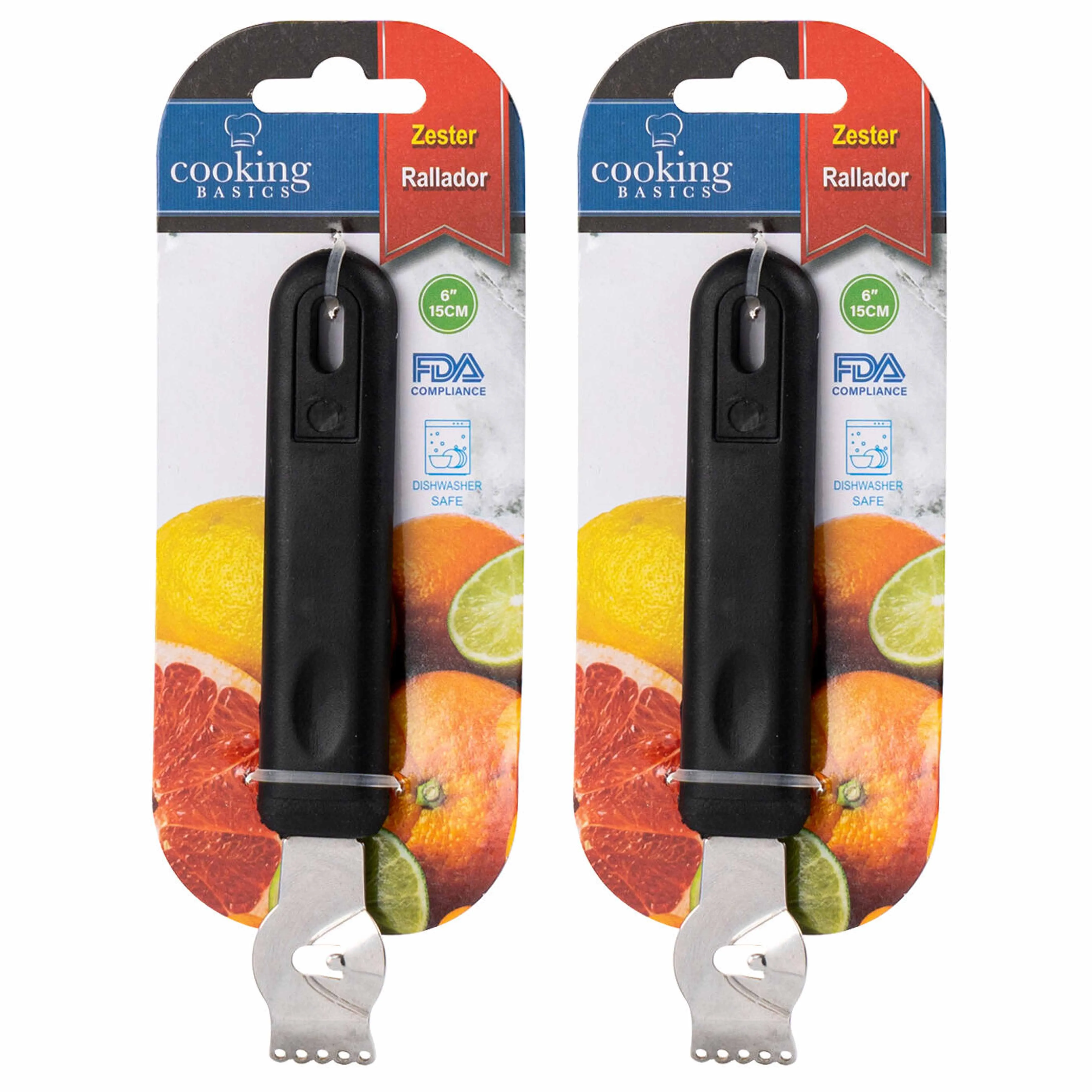 2 Zester Channel Knife Lemon Citrus Grater Lime Orange Zest Garnish Cooking 6"L
