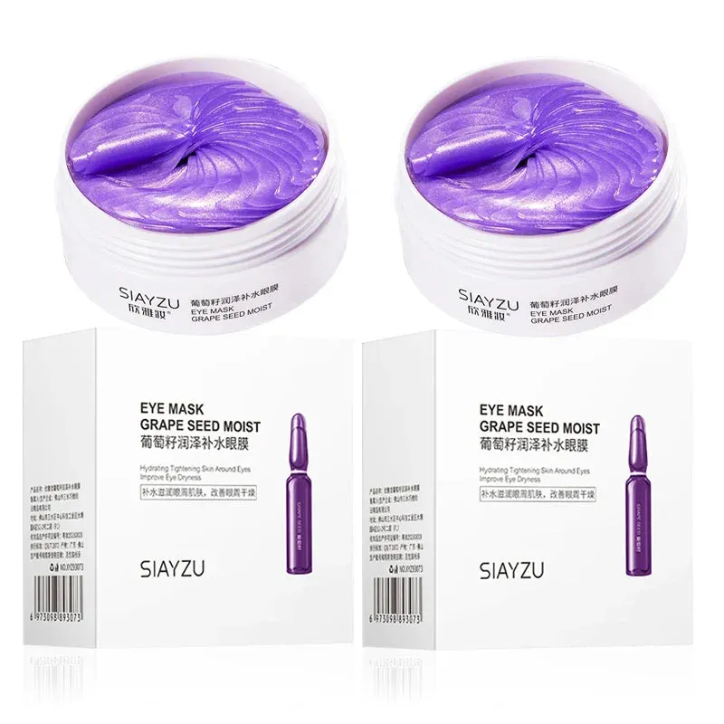 60 Piece Grape Crystal Collagen Eye Mask Anti Dark Circles & Bags Anti Aging Moisturizing Gel Patches
