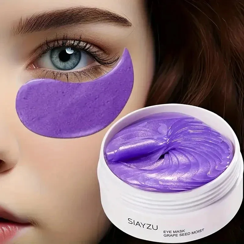 60 Piece Grape Crystal Collagen Eye Mask Anti Dark Circles & Bags Anti Aging Moisturizing Gel Patches