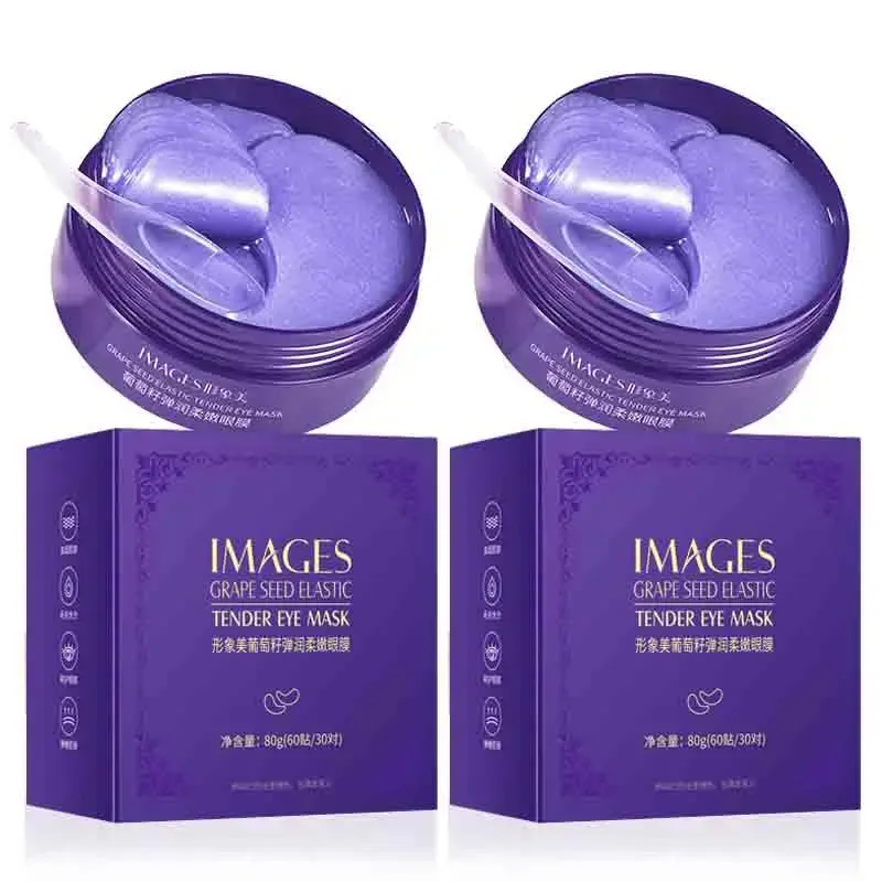 60 Piece Grape Crystal Collagen Eye Mask Anti Dark Circles & Bags Moisturizing & Anti Aging Eye Patches