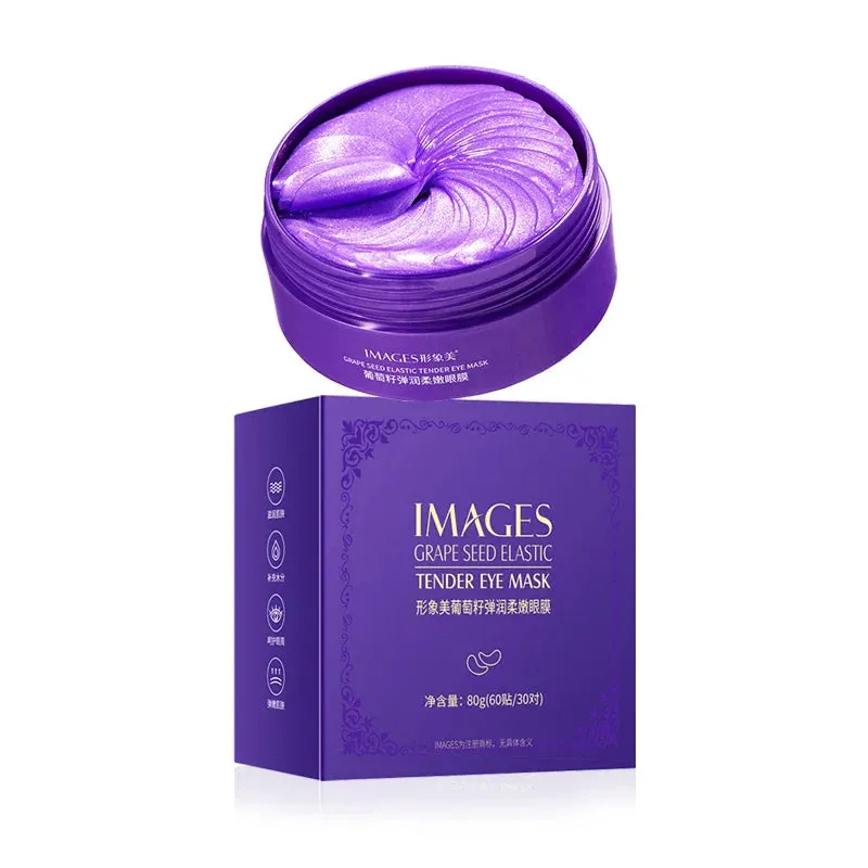 60 Piece Grape Crystal Collagen Eye Mask Anti Dark Circles & Bags Moisturizing & Anti Aging Eye Patches