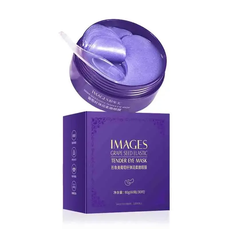 60 Piece Grape Crystal Collagen Eye Mask Anti Dark Circles & Bags Moisturizing & Anti Aging Eye Patches