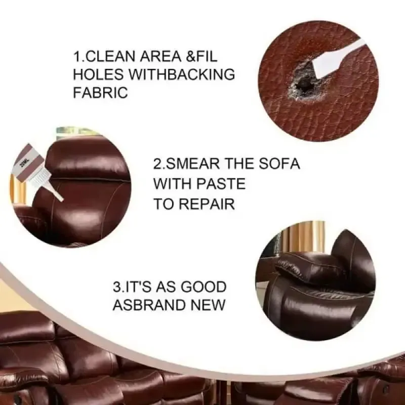 Advanced Leather Repair Gel 20Ml Leather Repair Gel Colorful Repair Home Car Seat Leather Complementary Repair Refurbishing