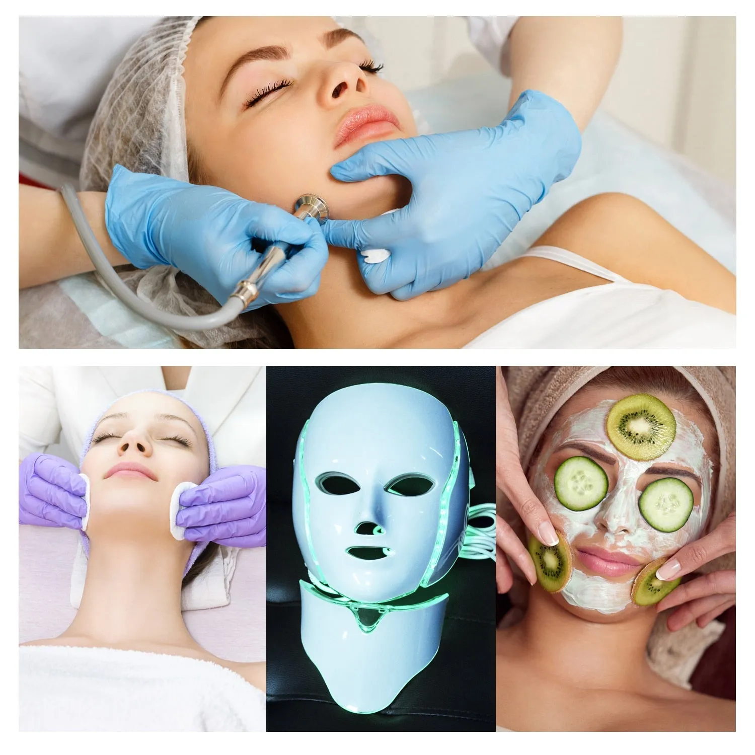 Beauty 7 Colors Light LED Facial Mask with Neck Face Care Treatment