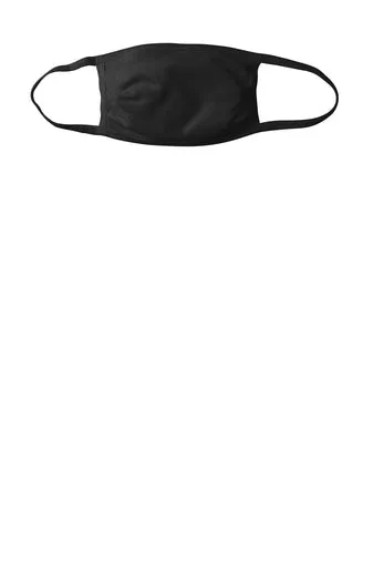 Black Cotton Knit Face Mask 3 Layer
