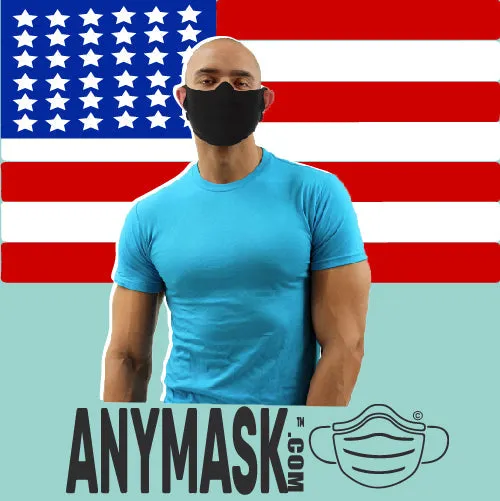 Black Cotton Knit Face Mask 3 Layer
