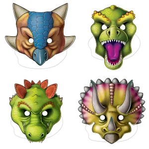 Dinosaur Party Masks (4 per Package)