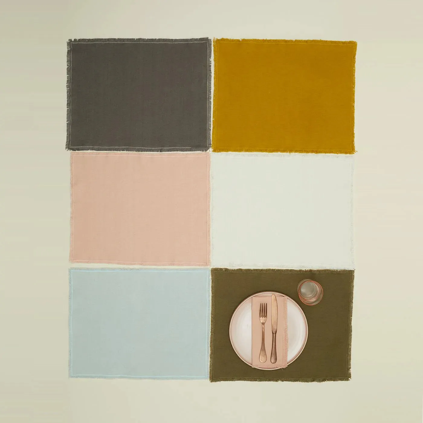 Essential Cotton Placemats Set of 4 (Olive)