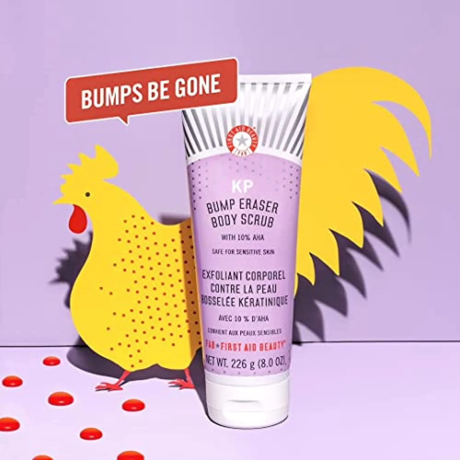 First Aid Beauty KP Bump Eraser Body Scrub with 10% AHA: Vegan Body Scrub to Decongest Pores and Gently Exfoliate the Skin (8 oz)