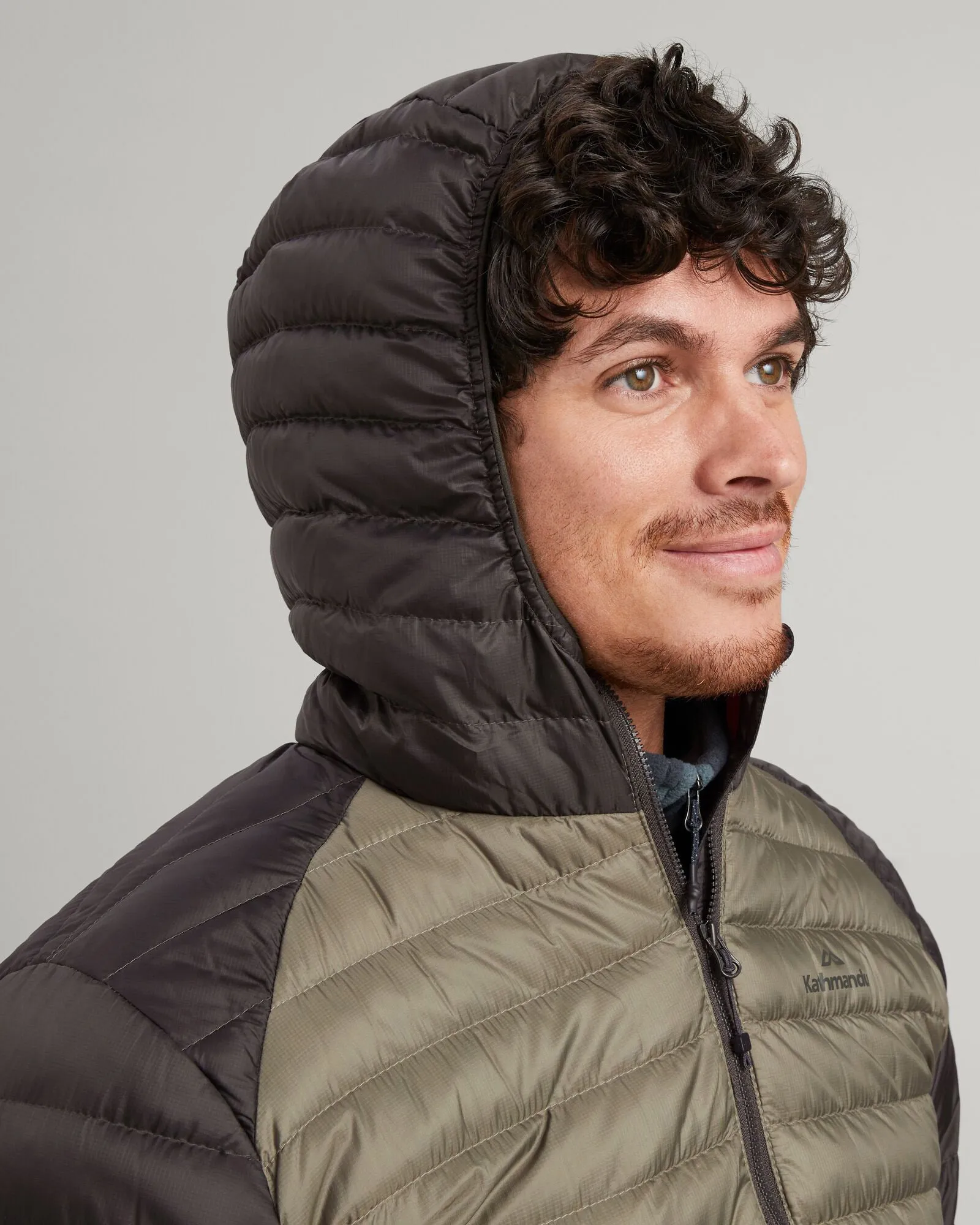 Men's Heli R Hooded Down Jacket - Beech/Dark Moss