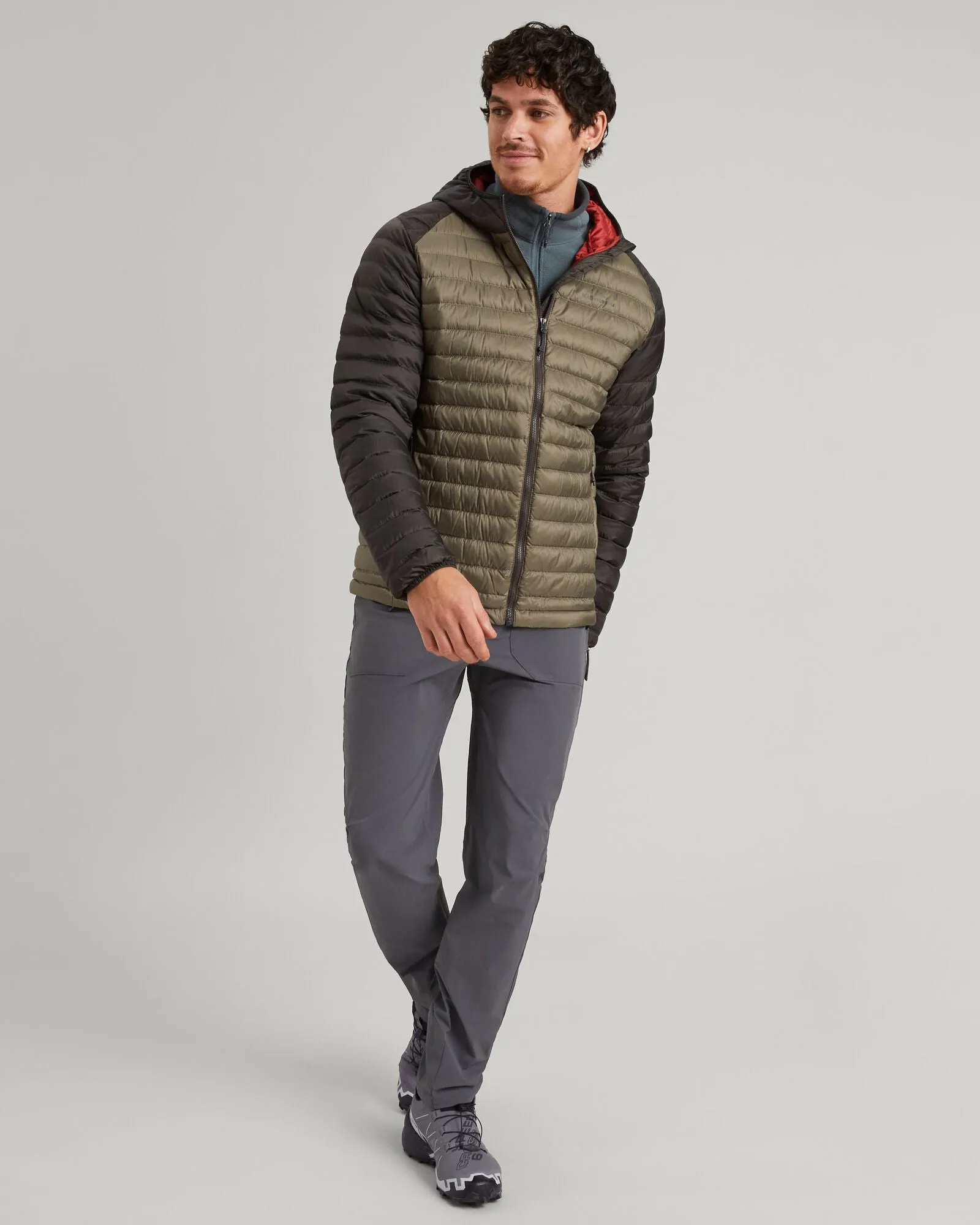 Men's Heli R Hooded Down Jacket - Beech/Dark Moss