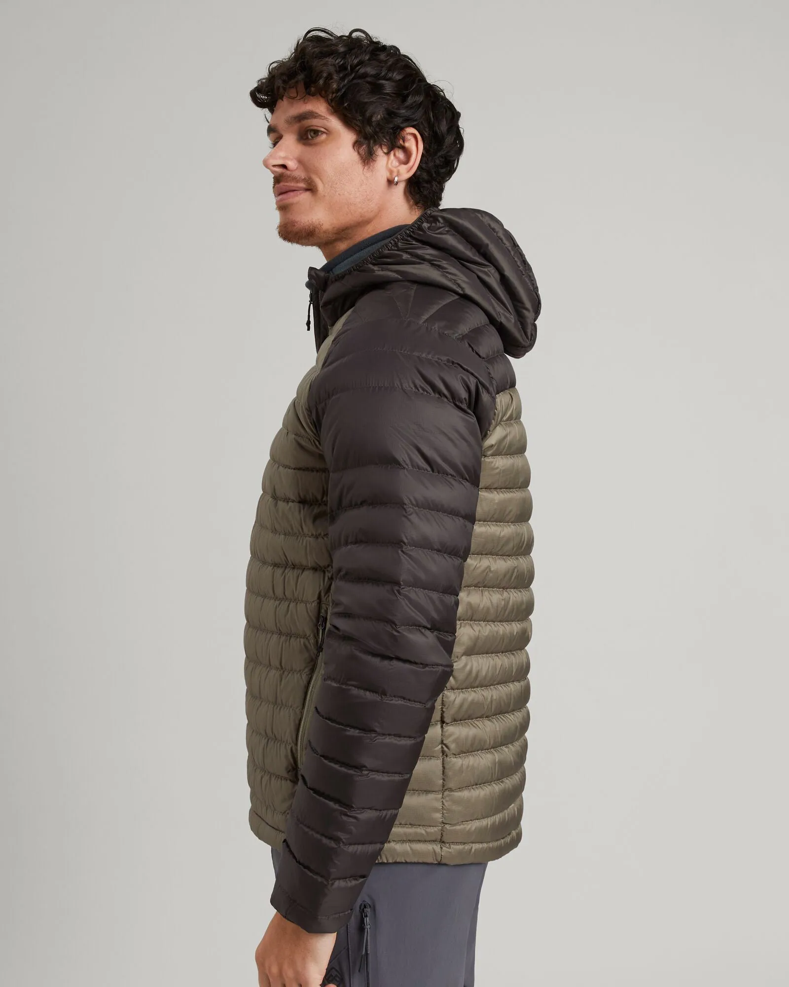 Men's Heli R Hooded Down Jacket - Beech/Dark Moss