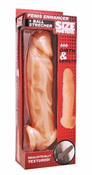 Realistic Flesh Penis Enhancer and Ball Stretcher