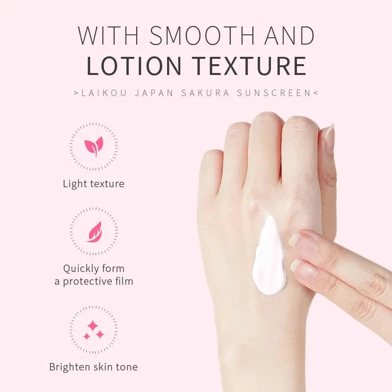 Sakura Sunscreen Cream Protector Facial Sun Block Spf50 Gel Isolation Lotion Cream Bleaching Creams Facial Moisturizer Whitening