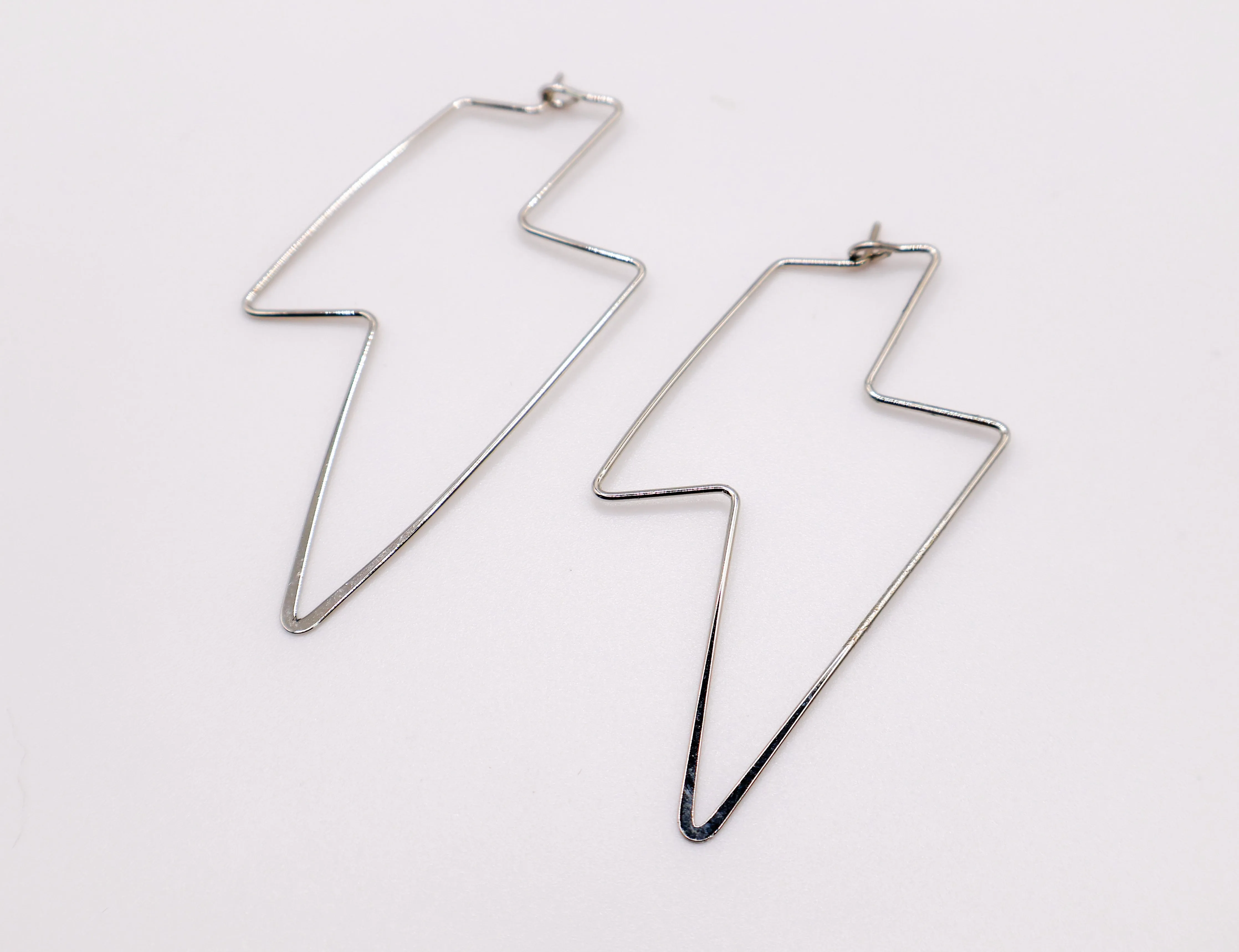 Silver Lightning Bolt Earrings