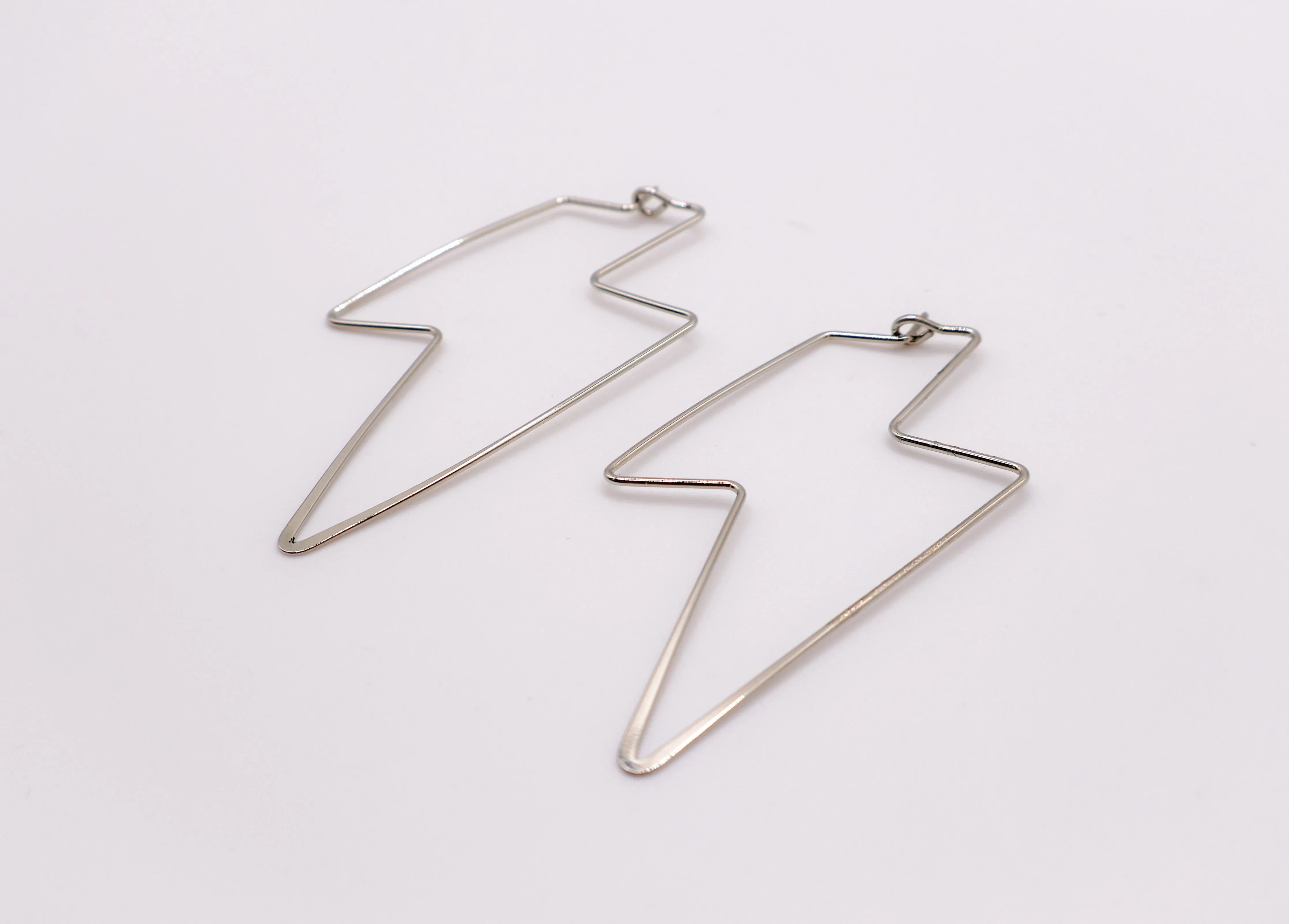 Silver Lightning Bolt Earrings