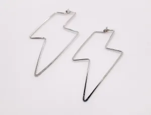 Silver Lightning Bolt Earrings