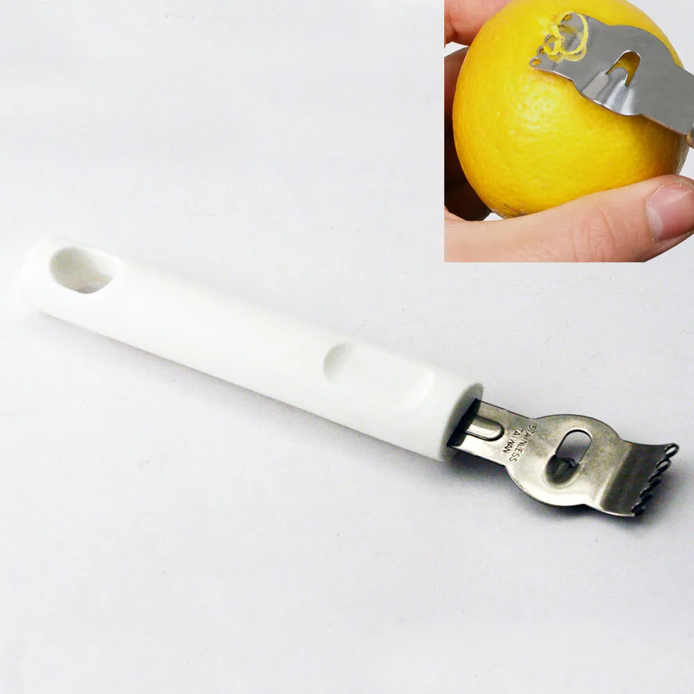Stainless Steel Lemon Lime Citrus Zester Garnish Kitchen Tool Curls Twists New