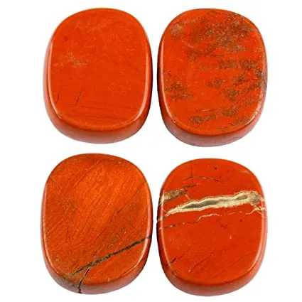 White Whale  4 pcs Engraved Chakra Stones Palm Stone Reiki Balancing