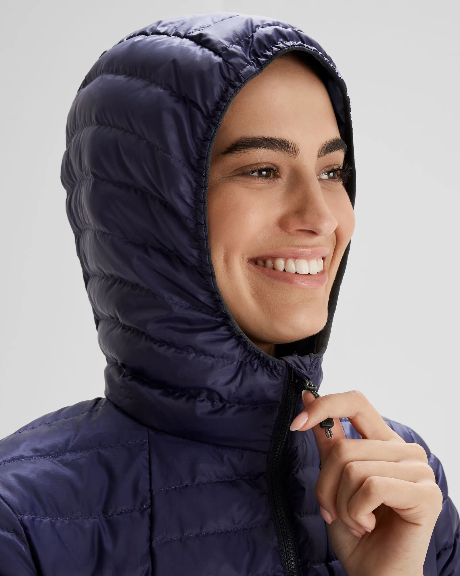 Women's Heli R Hooded Down Jacket - Dark Horizon