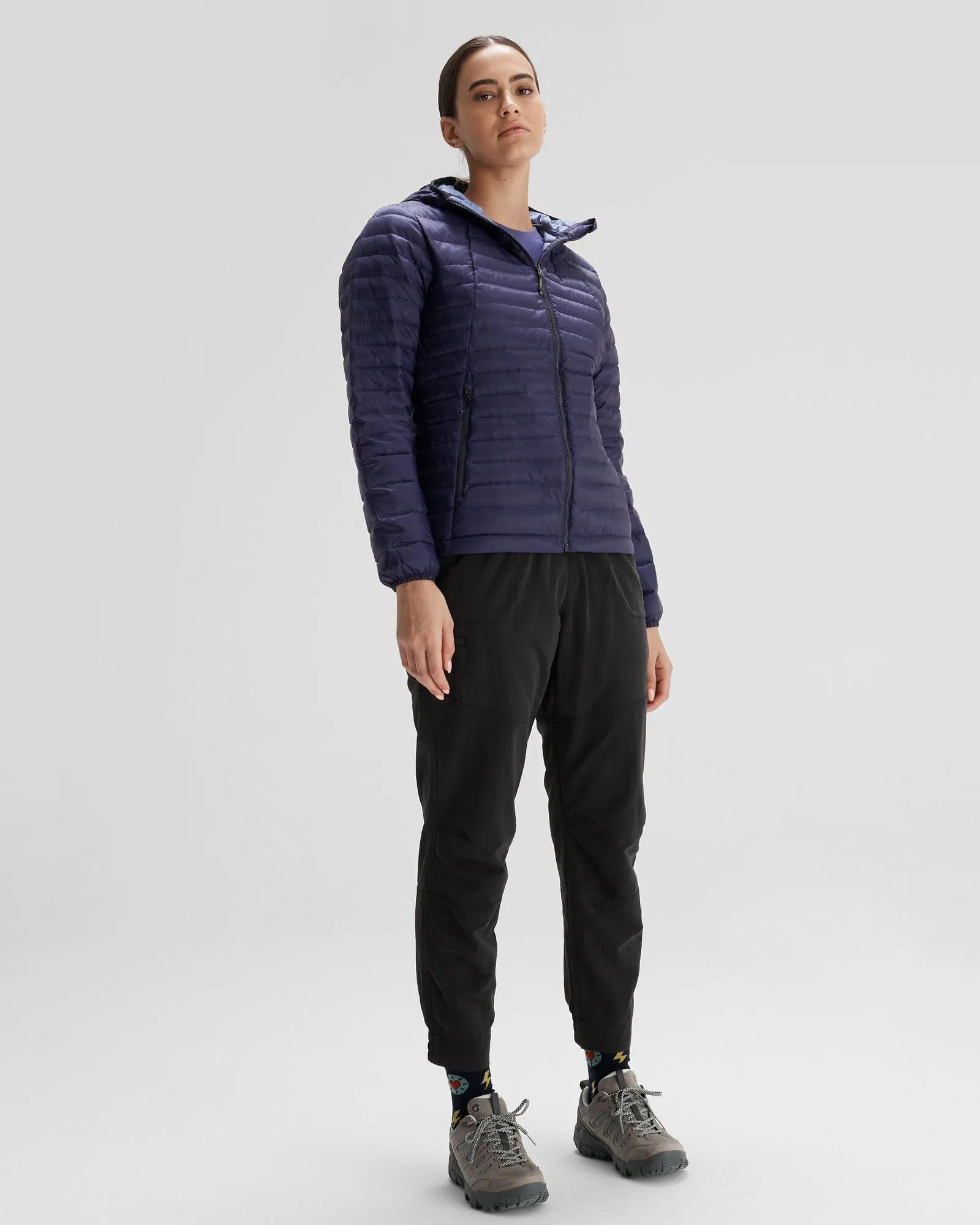 Women's Heli R Hooded Down Jacket - Dark Horizon