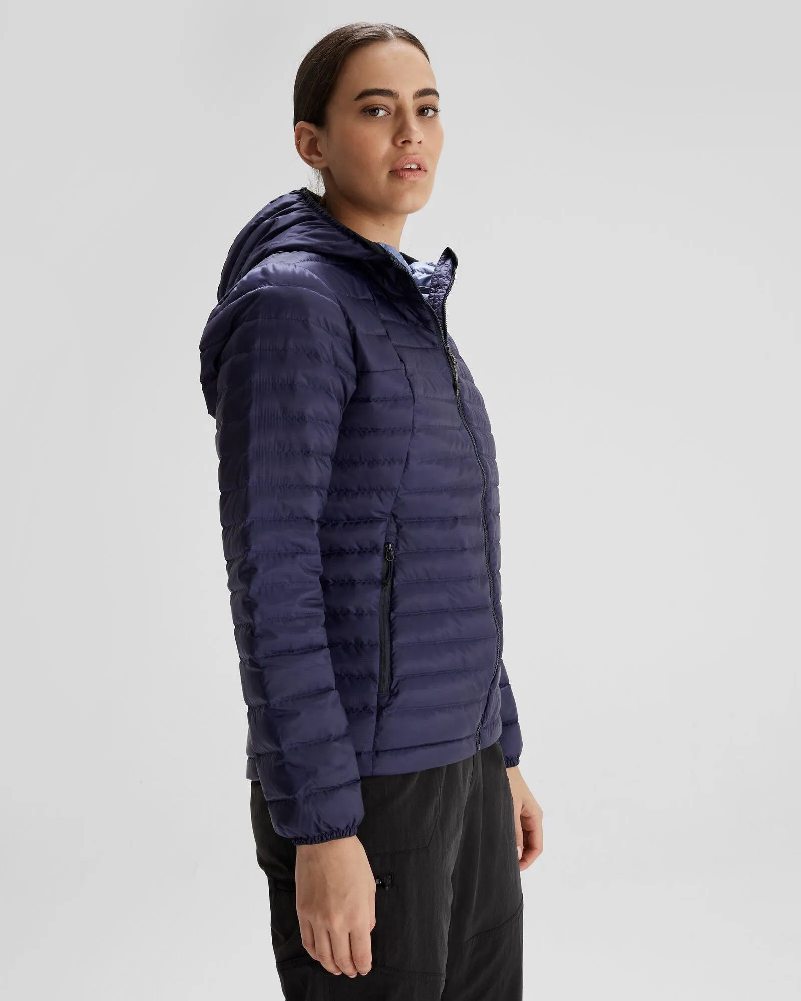 Women's Heli R Hooded Down Jacket - Dark Horizon