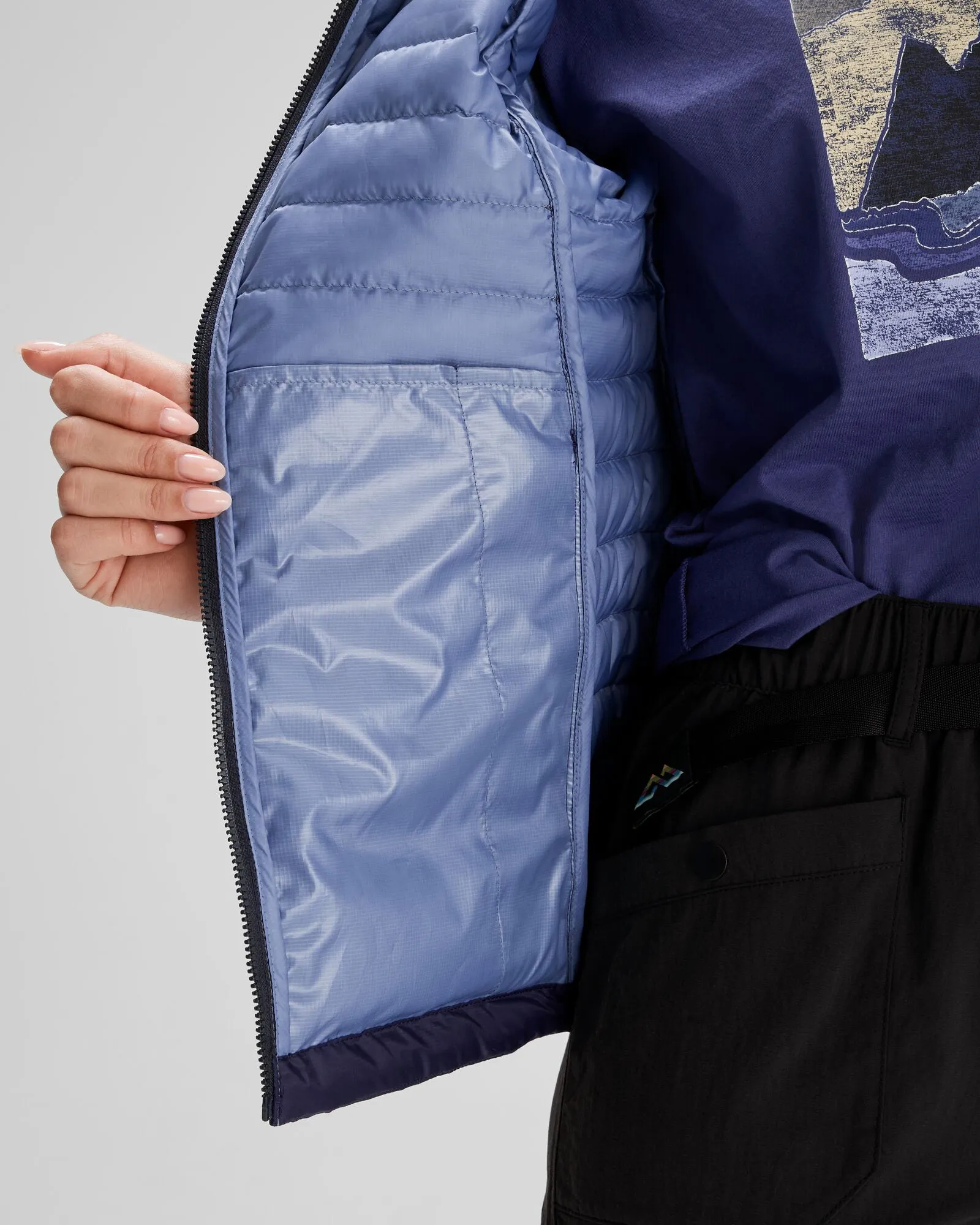Women's Heli R Hooded Down Jacket - Dark Horizon