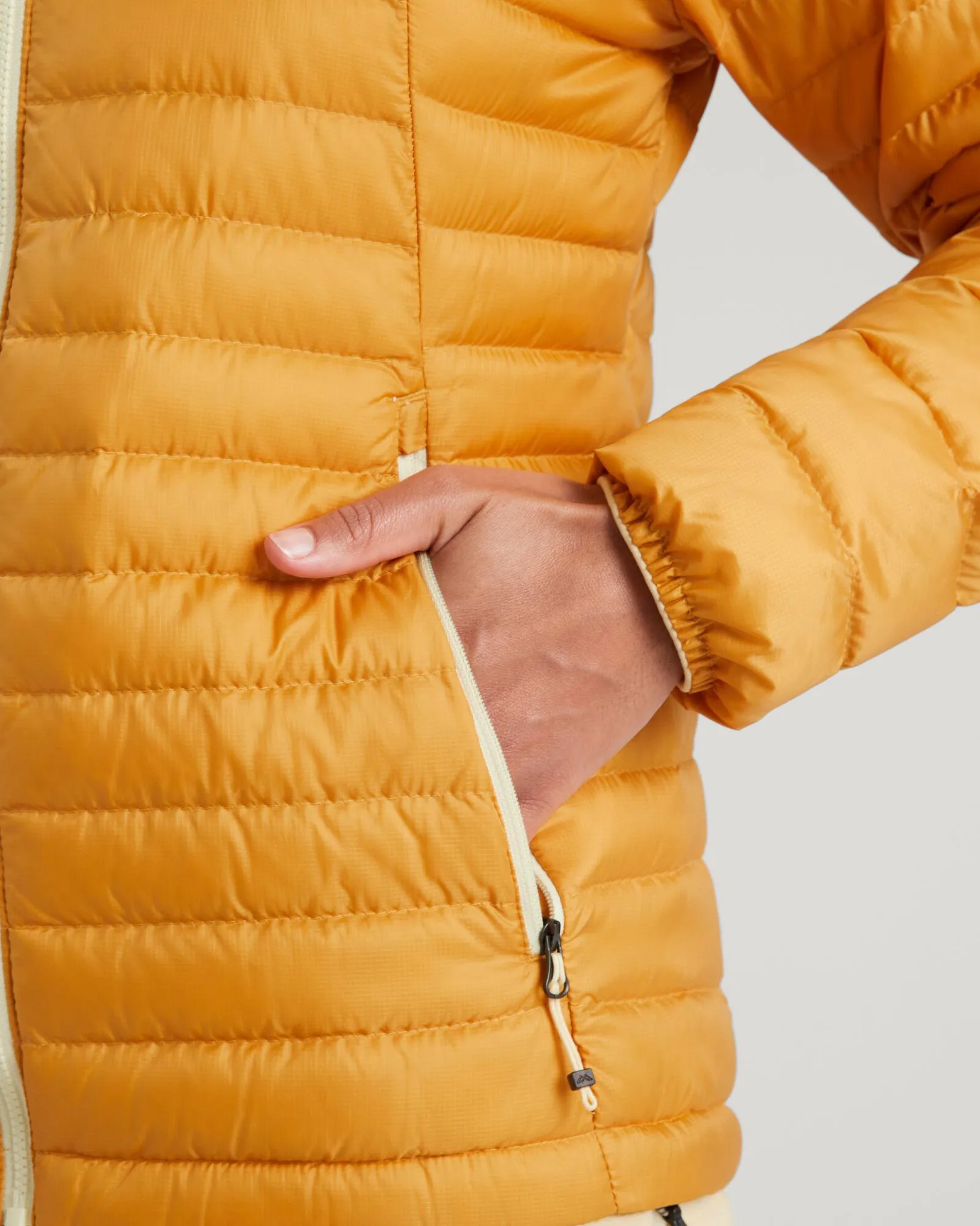 Women's Heli R Hooded Down Jacket - Mustard Yellow
